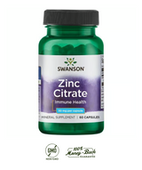 Swanson Citrato de Zinc 50 mg · 60 Cápsulas
