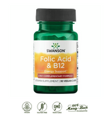 Swanson Ácido Fólico + Vitamina B12 · 30 Cápsulas
