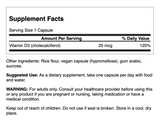 Swanson Vitamin D3 High Potency 1.000 IU 25 mcg 60 Cápsulas · Vitamina D3