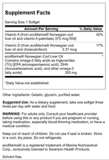 Swanson Aceite de Hígado de Bacalao Noruego 350 mg · 180 Softgels · Omega 3 Premium