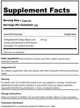 Swanson Ginkgo Biloba Extract 60mg 120 Cápsulas