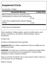 Swanson Luteína + Bilberry 2 en 1 · 60 Softgels
